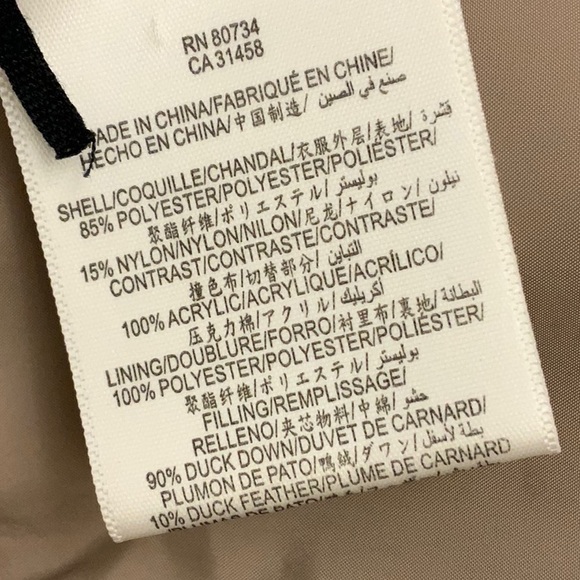 BCBG Maxazaria Duck Feather-Fill Puffer Vest with Detachable Hood in Taupe Sz M - Picture 12 of 13